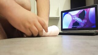 Virgin trying fleshlight 1st time while watching hentai , (so much cum  - 3 image