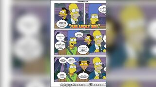 Let's Read The Simpsons Marge Cheats on Homer in Public - Parody Porn Comic - 2 image