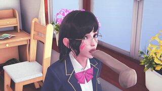 DVA schoolgirl licks your cock with her tongue and gets cum on her face - 10 image