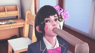DVA schoolgirl licks your cock with her tongue and gets cum on her face - 2 image
