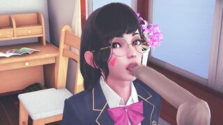 DVA schoolgirl licks your cock with her tongue and gets cum on her face - 3 image