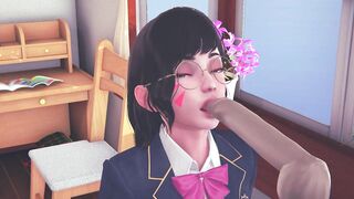 DVA schoolgirl licks your cock with her tongue and gets cum on her face - 5 image