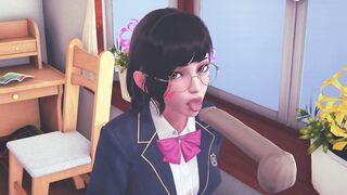 DVA schoolgirl licks your cock with her tongue and gets cum on her face - 8 image
