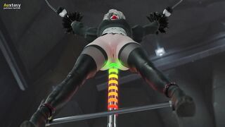 2B fucked in the ass by fucking machine - 4 image