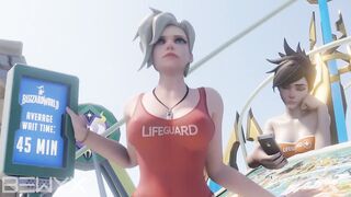 Mercy Lifeguard Cowgirl Average Waiting Time Animation Overwatch 3D - 7 image