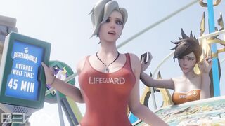 Mercy Lifeguard Cowgirl Average Waiting Time Animation Overwatch 3D - 8 image