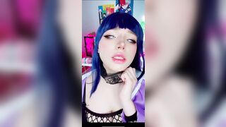 Cute Hinata timidly plays with pussy - 3 image