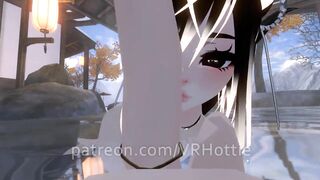Nude Dragon Girl Face Rides You At Hot Spring White Black Hair Tail Play Sensual POV Lap Dance - 2 image