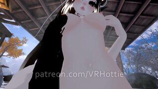 Nude Dragon Girl Face Rides You At Hot Spring White Black Hair Tail Play Sensual POV Lap Dance - 4 image