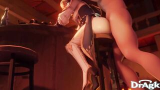 Jean Gunnhildr - Loves getting her ass fucked at a bar, gaped and creampied - Genshin Impact Porn - 6 image