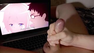 Young guy watching hentai during quarantine jerkoff big dick and moans. POV - 5 image