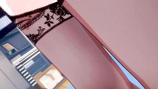 [Hentai Koikatsu! VRver] Blonde big breasts high school girl rubs her boobs and has sex! - 3 image