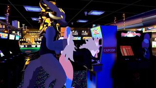 Female nardo gets pounded by massive wickerbeast in arcade - 10 image