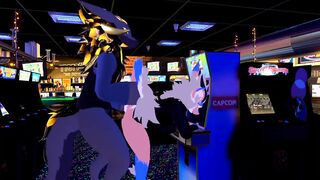 Female nardo gets pounded by massive wickerbeast in arcade - 9 image