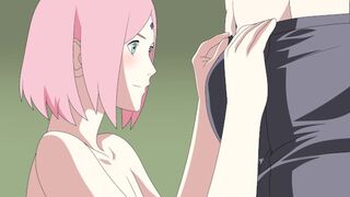 Sakura and Sasuke sex part 1 Naruto Young Kunoichi Trainer Hentai Anime Animation Blowjob tits pussy - 1 image