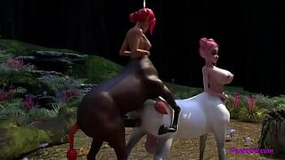 Futanari Centaurs Redhead Babes [ Hentai 3D ] - 1 image