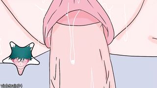 Midoriya massages Uraraka's tits and fucks her - My Hero Academia hentai - 10 image