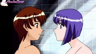 hentai girl seduce guy while bathing - 4 image