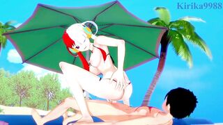 UTA and Monkey D. Luffy have intense sex on the beach. - One Piece Hentai - 6 image