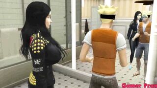 Naruto Hentai Episode 18 Perverted Family Naruto and his step hinata and hanabi get caught in the bathroom and end up having a threesome with their and - 3 image