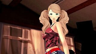 Persona Futanari Selfcest - Ann Takamaki creampie and cumshot