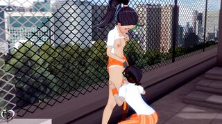 [Pokemon] Co-ed Slut Nemona Sucks Rival's Cock All Over Campus, Gets Creampie - Uncensored 3D Hentai - 8 image
