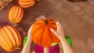 Halloween 2022 Porn Scary Sex Pumpkin girl blowjob for a white guy Deepthroat Night October 31st - 10 image