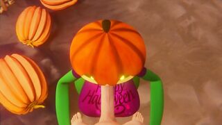 Halloween 2022 Porn Scary Sex Pumpkin girl blowjob for a white guy Deepthroat Night October 31st - 3 image