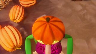 Halloween 2022 Porn Scary Sex Pumpkin girl blowjob for a white guy Deepthroat Night October 31st - 5 image