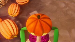 Halloween 2022 Porn Scary Sex Pumpkin girl blowjob for a white guy Deepthroat Night October 31st - 6 image