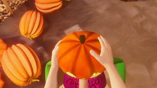 Halloween 2022 Porn Scary Sex Pumpkin girl blowjob for a white guy Deepthroat Night October 31st - 8 image