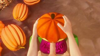 Halloween 2022 Porn Scary Sex Pumpkin girl blowjob for a white guy Deepthroat Night October 31st - 9 image
