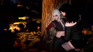 4K Ciri And Yennefer Fuck Each Other In The Forest While The Witcher Is Resting Nearby (3D, 60FPS) - 5 image
