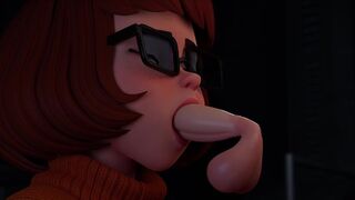 4K Velma Gives A Sloppy Deepthroat For A Huge Cock (3D, 60FPS) - 1 image