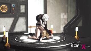 Hot sex in the sci-fi-lab. A sexy girl gets fucked by an android monster - 8 image