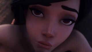 3D BBC Push Tracer To The Wall And Fucks Her Deep Throat Until Creampie (4K, 60FPS) - 5 image