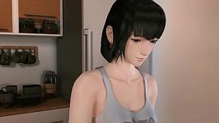 Lovely 3d hentai babe sucking a huge black cock and getting a facial - 1 image