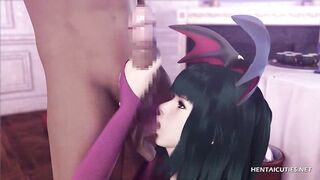 Lovely 3d hentai babe sucking a huge black cock and getting a facial - 8 image