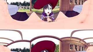[VR 360 4K] Mona Genshin Impact blowjob and standing - 2 image