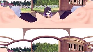 [VR 360 4K] Mona Genshin Impact blowjob and standing - 3 image