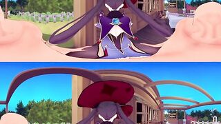 [VR 360 4K] Mona Genshin Impact blowjob and standing - 9 image