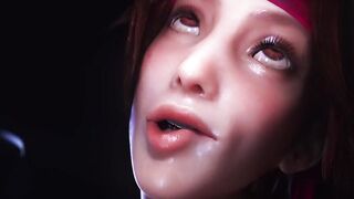 3D Jessie Woke up Cloud with Deepthroat and Ball Licking to Creampie (4K, 60FPS)