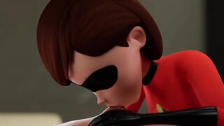 4K Helen Parr Gives a Sloppy Blowjob with Her Stretching Tongue Until He Cums (3D, 60FPS) - 4 image