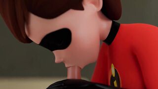 4K Helen Parr Gives a Sloppy Blowjob with Her Stretching Tongue Until He Cums (3D, 60FPS) - 6 image