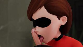 4K Helen Parr Gives a Sloppy Blowjob with Her Stretching Tongue Until He Cums (3D, 60FPS) - 7 image