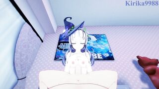 Murasaki Shion and I have intense sex in the bedroom. - Hololive VTuber POV Hentai - 2 image
