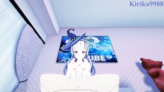 Murasaki Shion and I have intense sex in the bedroom. - Hololive VTuber POV Hentai - 3 image