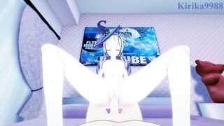Murasaki Shion and I have intense sex in the bedroom. - Hololive VTuber POV Hentai - 5 image