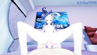 Murasaki Shion and I have intense sex in the bedroom. - Hololive VTuber POV Hentai - 6 image