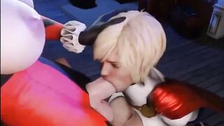 Harley Quinn FUTANARI HARD SUCKS WONDER WOMAN'S COCK HUGE PENIS - 10 image